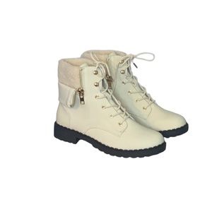 JustFab - Bone Color Combat Boots 
Size: 9